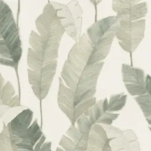 Livingwalls Vinyltapete - 392184 - Weiß Grün Blätter