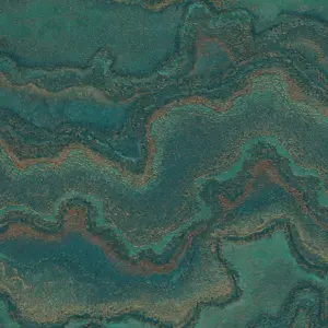 Livingwalls Vinyltapete - 396593 - Grün Petrol Marmoroptik
