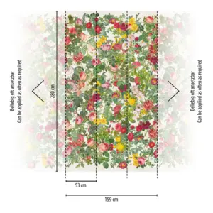 Livingwalls Vinyltapete - 398641 - Grün Rosa Floral