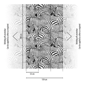 Livingwalls Vinyltapete - 398731 - Schwarz Weiß Zebra