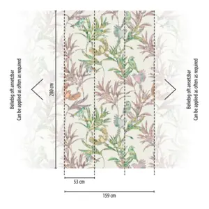 Livingwalls Vinyltapete - 398791 - Bunt Weiß Vogeltapete