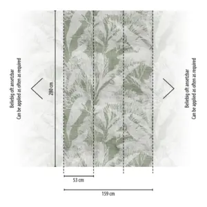 Livingwalls Vinyltapete - 398851 - Grün Weiß Blätter