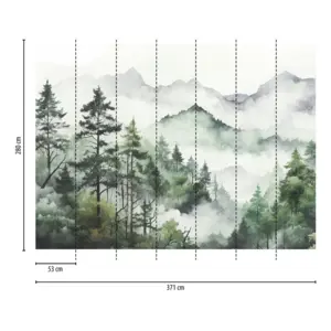 Livingwalls Vinyltapete - 398991 - Grün Weiß Landschaft
