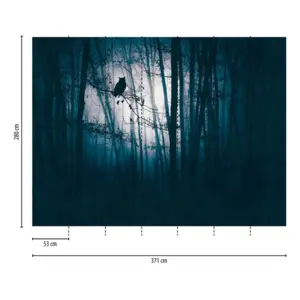 Livingwalls Vinyltapete - 399091 - Blau Schwarz Waldtapete