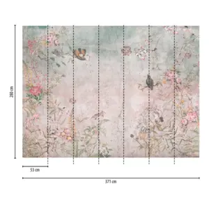 Livingwalls Vinyltapete - 399201 - Bunt Grau Floral