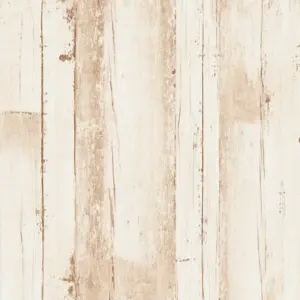 A.S. Création Vinyltapete - 385021 - Beige Weiß Tapete in Holzoptik