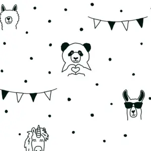 A.S. Création Vliestapete - 381382 - Weiß Schwarz Tapete mit Tieren