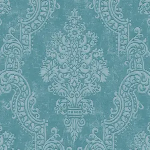 A.S. Création Vliestapete - 397654 - Blau Türkis Ornament