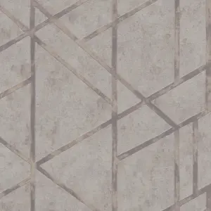 Livingwalls Vinyltapete - 369282 - Grau Silber Geometrische Tapete
