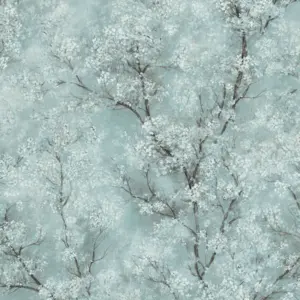 Livingwalls Vinyltapete - 374203 - Blau Grün Waldtapete