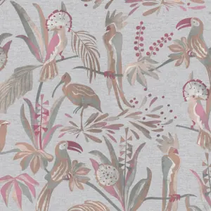 Livingwalls Vinyltapete - 388981 - Grau Rot Vogeltapete