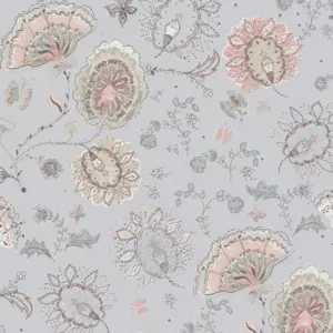 Livingwalls Vinyltapete - 388993 - Grau Rosa Florale Tapete