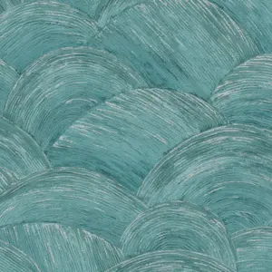 Livingwalls Vinyltapete - 391052 - Petrol Silber Abstrakt