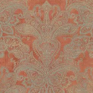 Livingwalls Vinyltapete - 391192 - Orange Türkis Ornament
