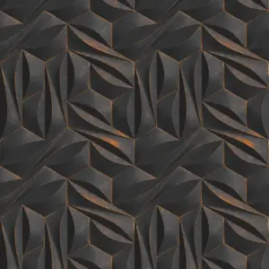 Livingwalls Vinyltapete - 391791 - Anthrazit Gold 3D Tapete