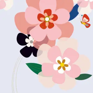 Livingwalls Vinyltapete - 392081 - Bunt Rosa Blumentapete