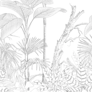 Livingwalls Vinyltapete - 392141 - Schwarz Weiß Dschungeltapete