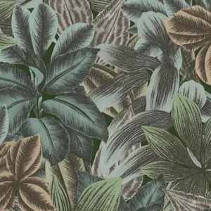 Livingwalls Vinyltapete - 392223 - Grün Blau Dschungel