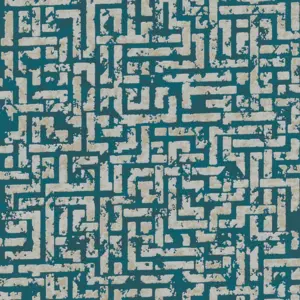 Livingwalls Vliestapete - 386953 - Petrol Gold Geometrische Tapete
