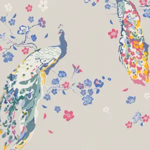 Livingwalls Vliestapete - 389064 - Grau Blau Vogeltapete