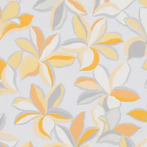 Livingwalls Vliestapete - 389084 - orange Grau Florale Tapete