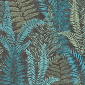livingwalls Vinyltapete - 393473 - Schwarz Blau Blättertapete