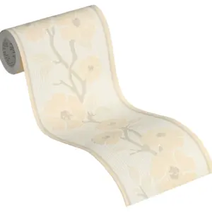 A.S. Création Bordüre - 384317 - Beige Creme Bordüre Blumen