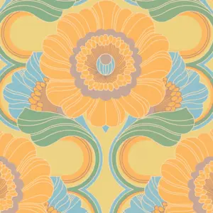 A.S. Création Vinyltapete - 395301 - Blau Gelb Floral