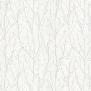 A.S. Création Vliestapete - 321114 - Überstreichbar Weiß Waldtapete