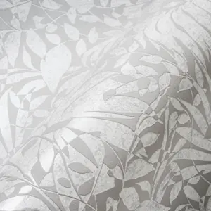 A.S. Création Vliestapete - 388312 - Grau Silber Florale Tapete