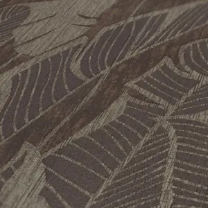 A.S. Création Vliestapete - 395023 - Braun Grau Blätter