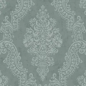 A.S. Création Vliestapete - 397651 - Grün Dunkelgrün Ornament