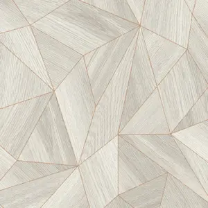 Livingwalls Vinyltapete - 361332 - Grau Gold Geometrische Tapete
