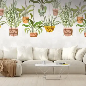 Livingwalls Vinyltapete - 382661 - Grün Rosa Palmentapete
