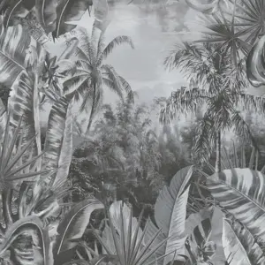 Livingwalls Vinyltapete - 383564 - Grau Grau Dschungeltapete
