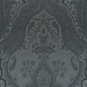 Livingwalls Vinyltapete - 387085 - Schwarz Grau Barock Tapete