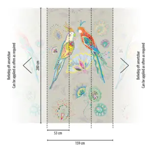 Livingwalls Vinyltapete - 389112 - Beige Bunt Vogeltapete