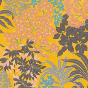 Livingwalls Vinyltapete - 391283 - Gelb Schwarz Floral