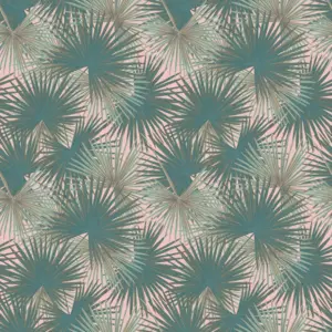 Livingwalls Vinyltapete - 391844 - Grün Petrol Dschungel