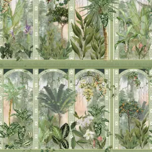 Livingwalls Vinyltapete - 393151 - Grün Braun Dschungeltapete