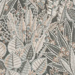 Livingwalls Vinyltapete - 396533 - Schwarz Braun Floral