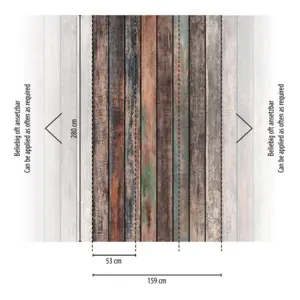 Livingwalls Vinyltapete - 398321 - Bunt Braun Used-Look