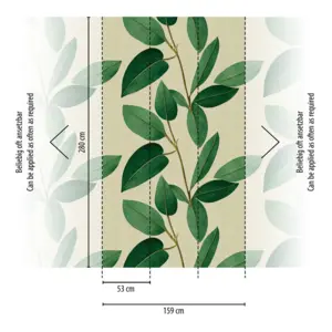 Livingwalls Vinyltapete - 398661 - Grün Braun Blätterranke