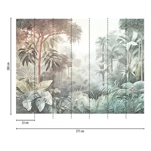 Livingwalls Vinyltapete - 399011 - Bunt Braun Dschungel