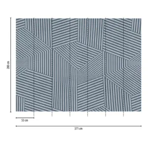 Livingwalls Vinyltapete - 398921 - Blau Grau Grafik