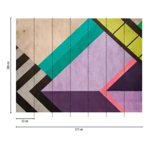 Livingwalls Vinyltapete - 399131 - Bunt Violett Grafisch