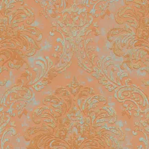 Livingwalls Vliestapete - 391121 - Orange Rosa Ornament