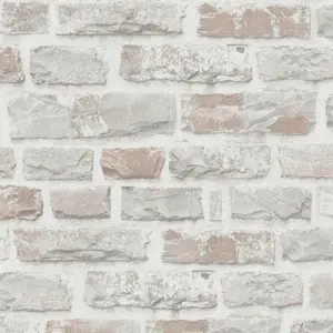 A.S. Création Vinyltapete - 386371 - Grau Weiß Steintapete