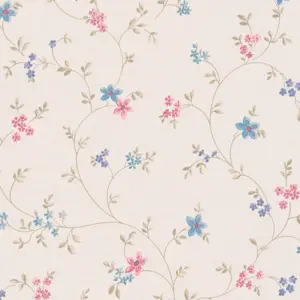 A.S. Création Vinyltapete - 390711 - Creme Grün Blümchentapete