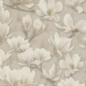 A.S. Création Vinyltapete - 396102 - Beige Creme Magnolie